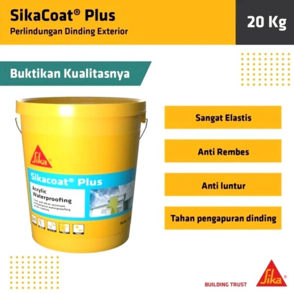 SikaCoat Plus Acrylic Waterproofing 20 Kg Varian Warna – Stone Grey